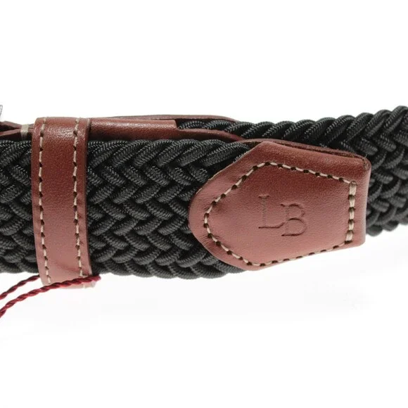 Luciano Barbera NWT Braided Elastic Belt Size 90 (US 34) in Dark Gray w/ Brown